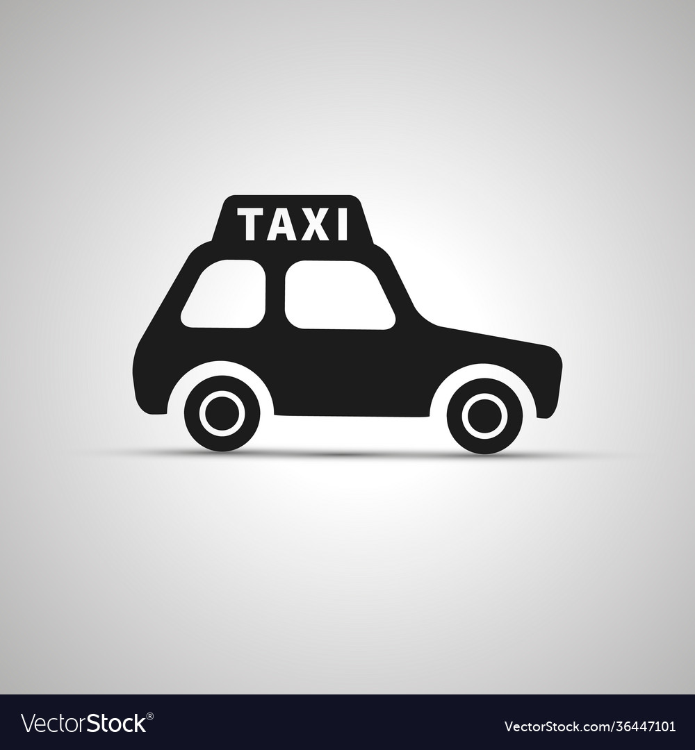 Car taxi silhouette side view simple black icon vector image Car taxi silhouette side view simple black icon