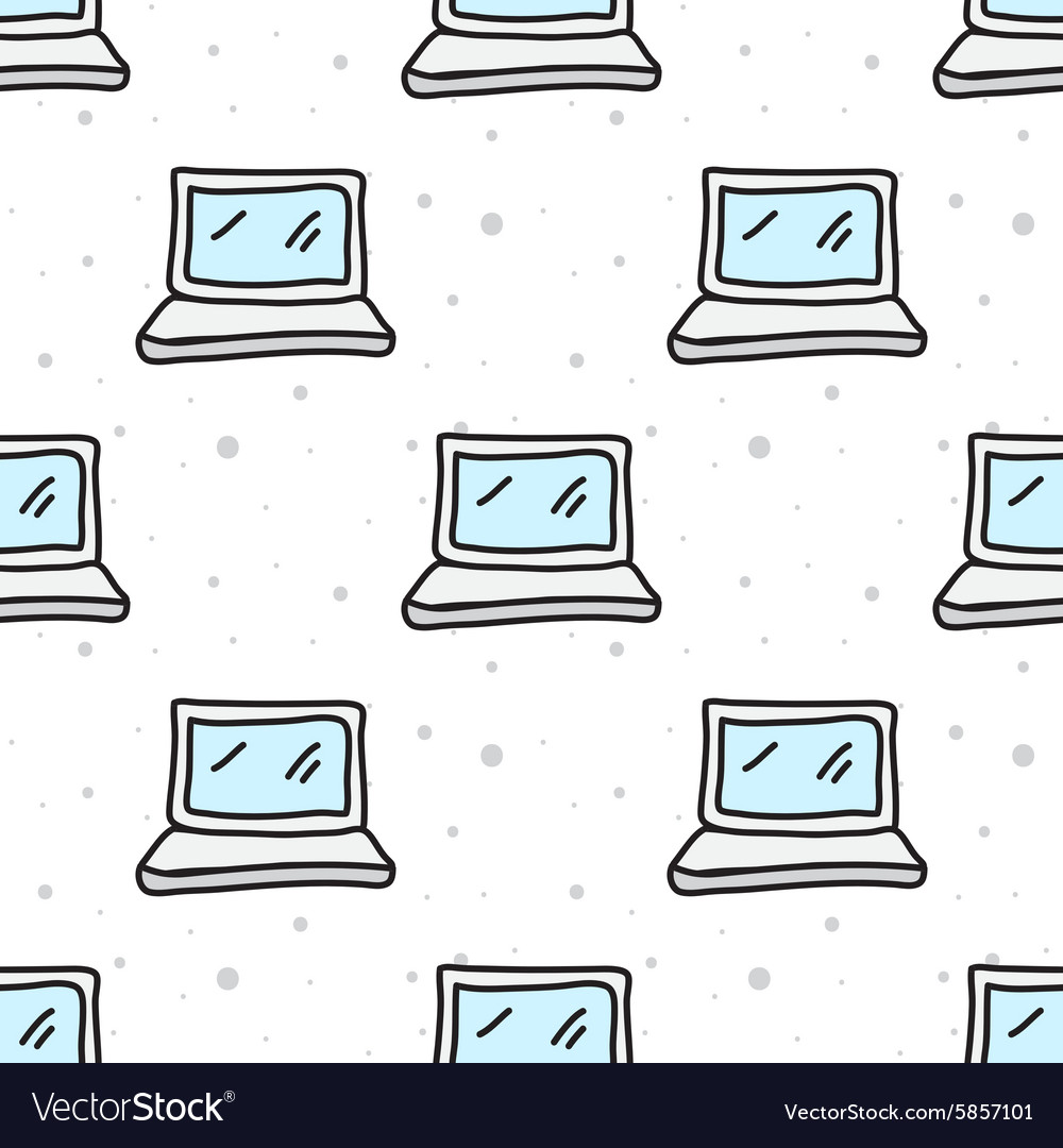 Cartoon style computer seamless pattern