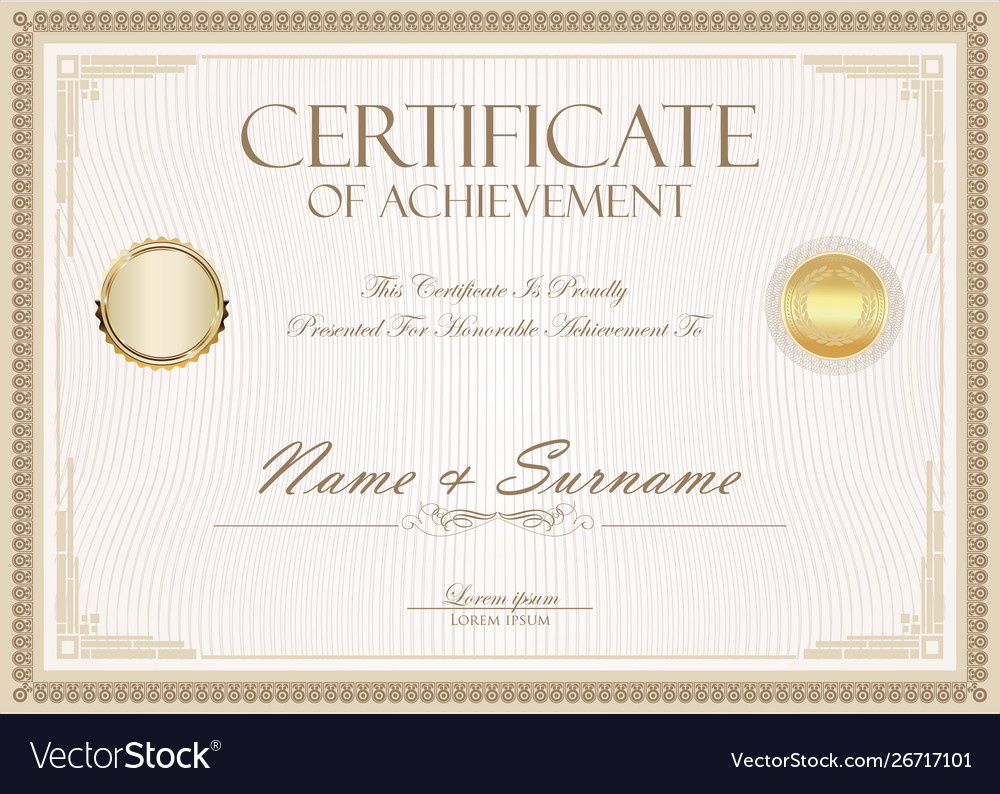 Certificate or diploma retro vintage template 2 Vector Image