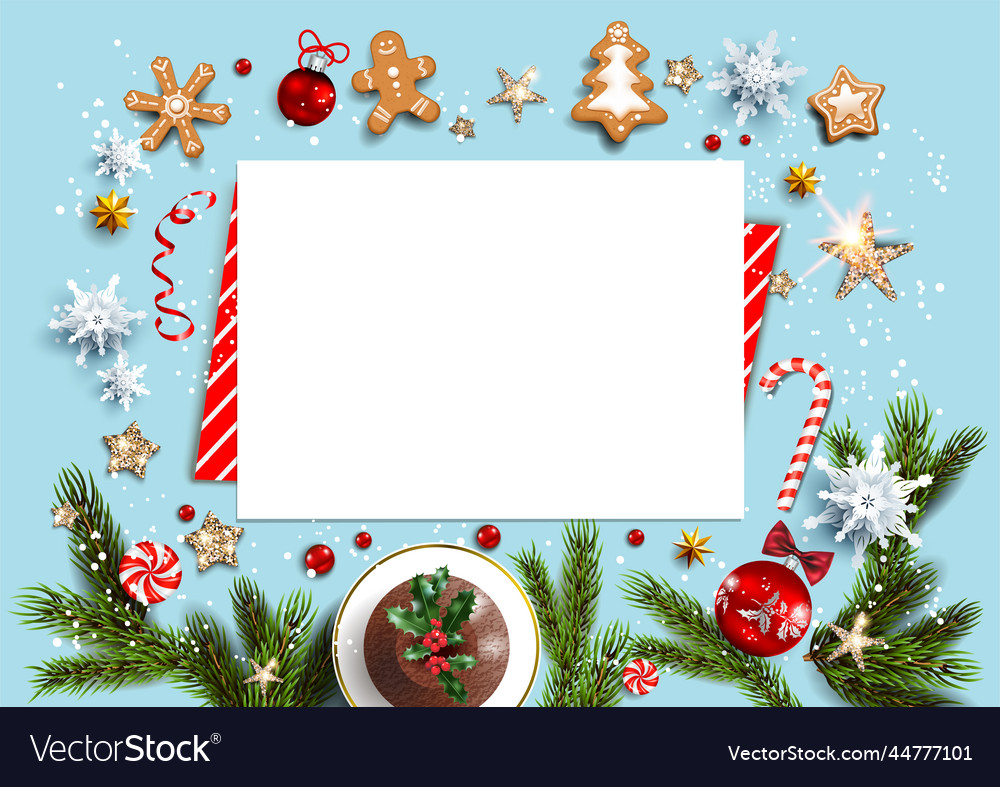 Christmas background with card Royalty Free Vector Image