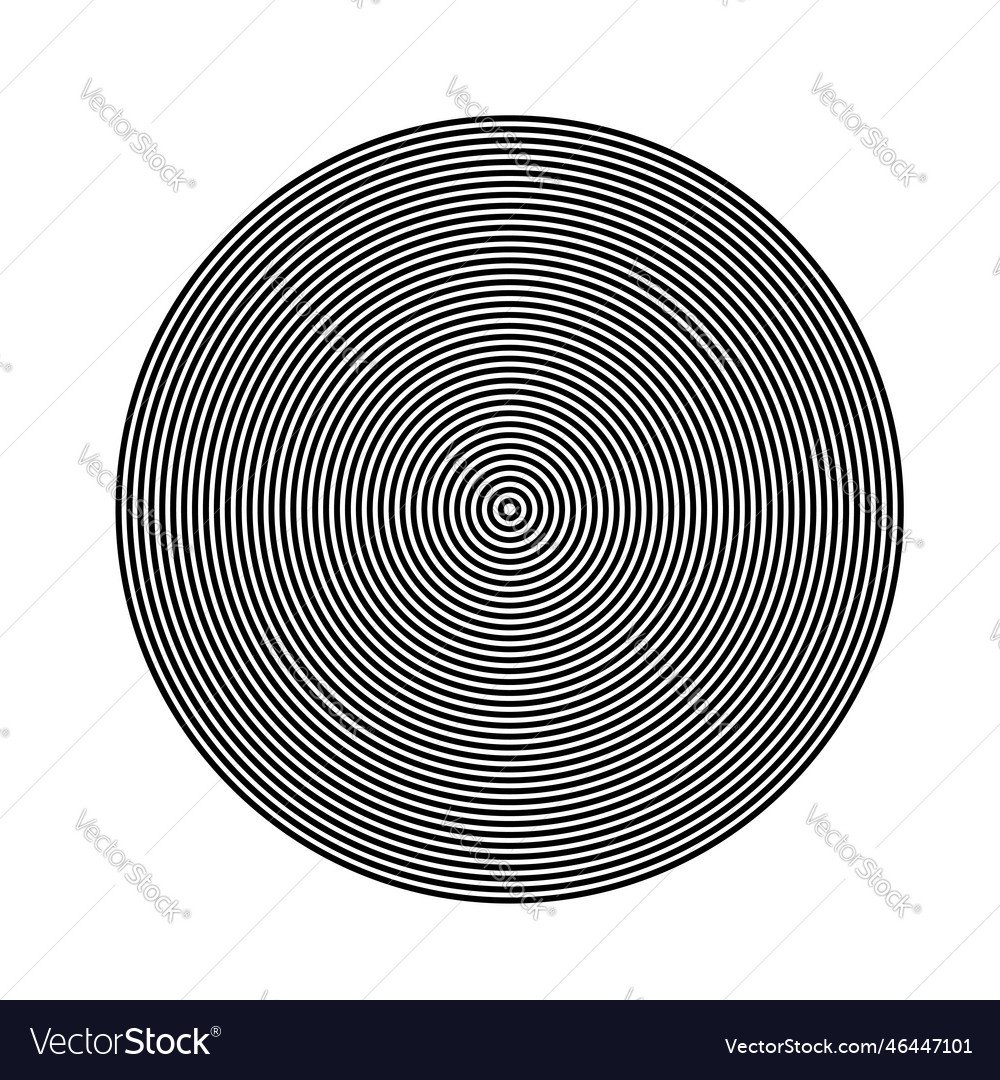Circle repeating inward on a white background