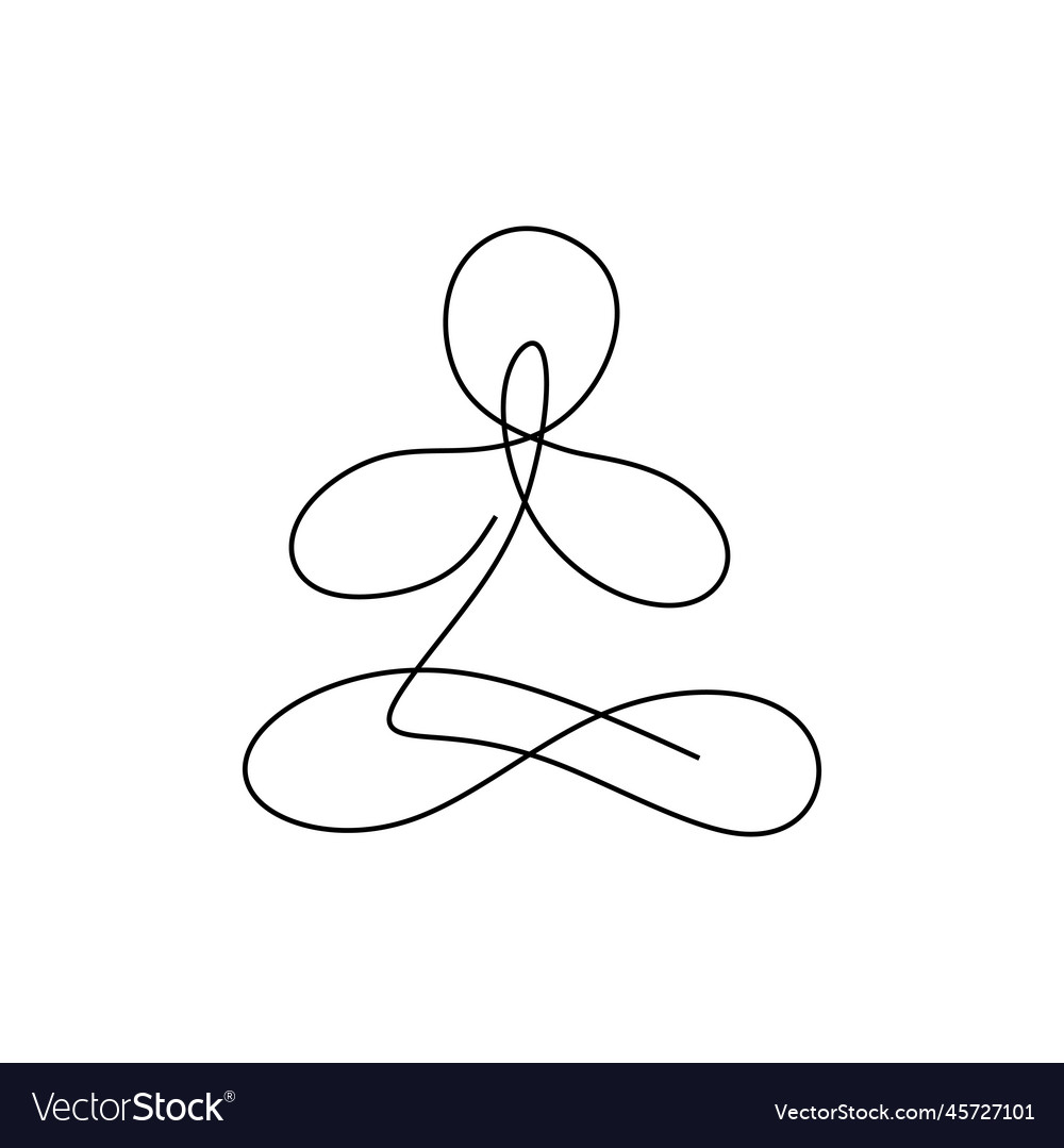 Continuous one line drawing of man doing yoga Vector Image