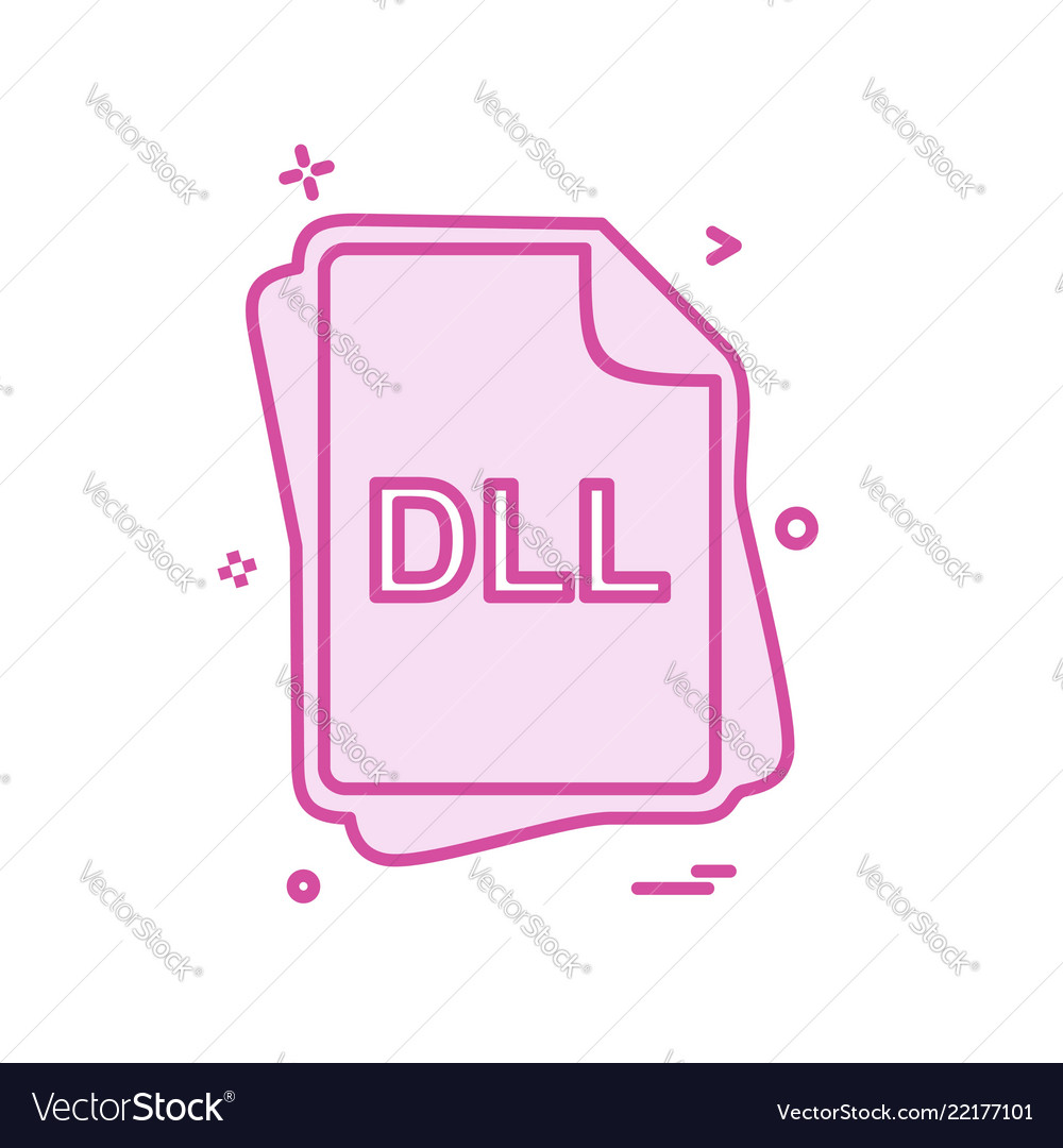 Dll file type icon design vector image Dll file type icon design