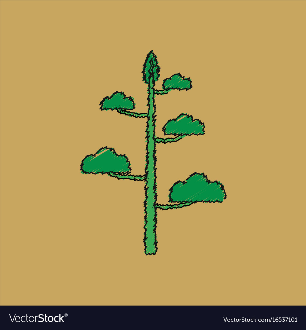 Flat shading style icon tree