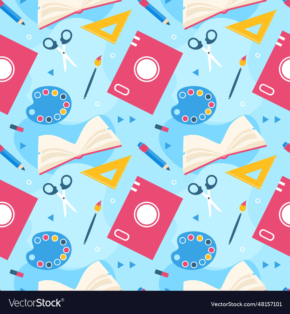 Happy teacher seamless pattern design educational vector image Happy teacher seamless pattern design educational