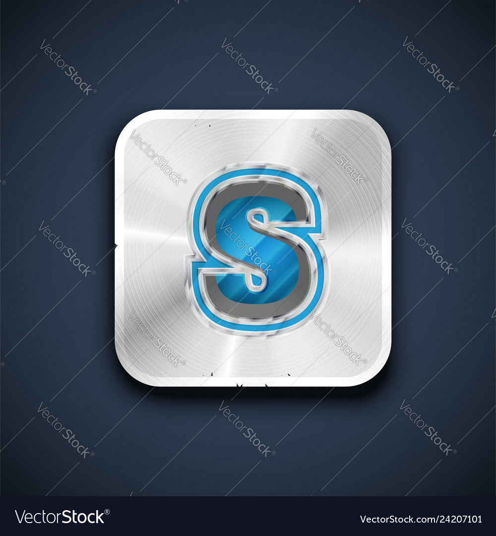 Metallic 3d character from a font set vector image Metallic 3d character from a font set