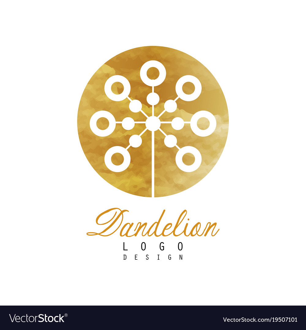 Minimalistic icon with abstract dandelion