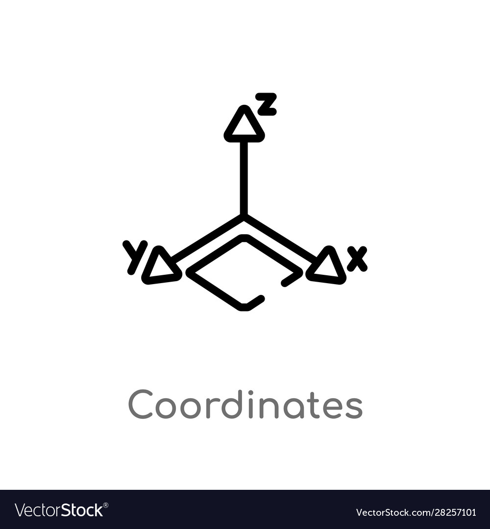 Outline coordinates icon isolated black simple