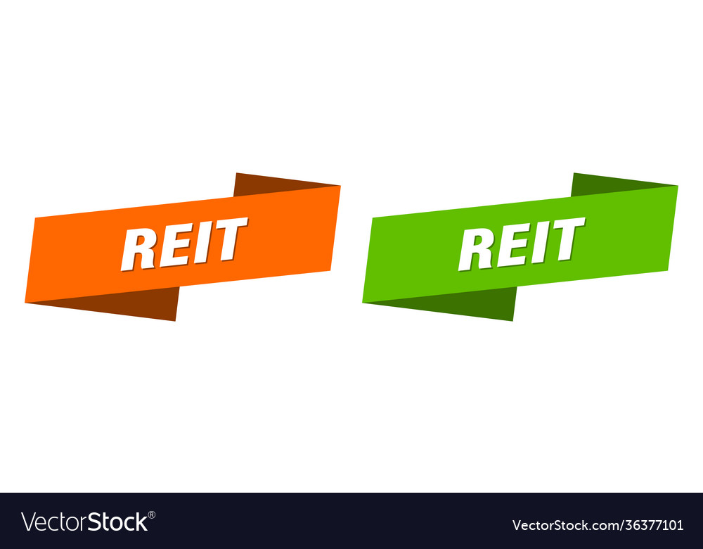 Reit banner ribbon label sign set