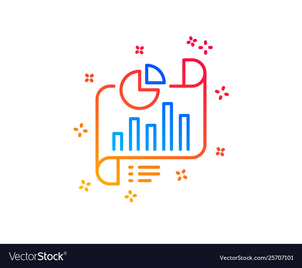 Report document line icon column graph sign