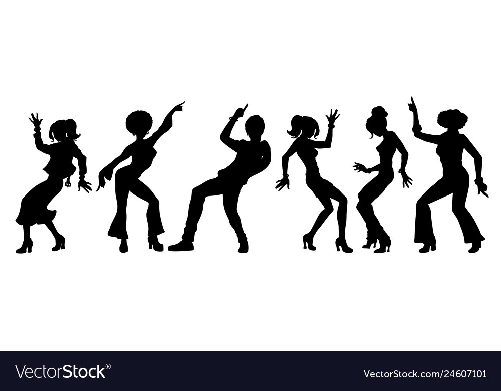 Silhouettes collection set young people dancing Vector Image