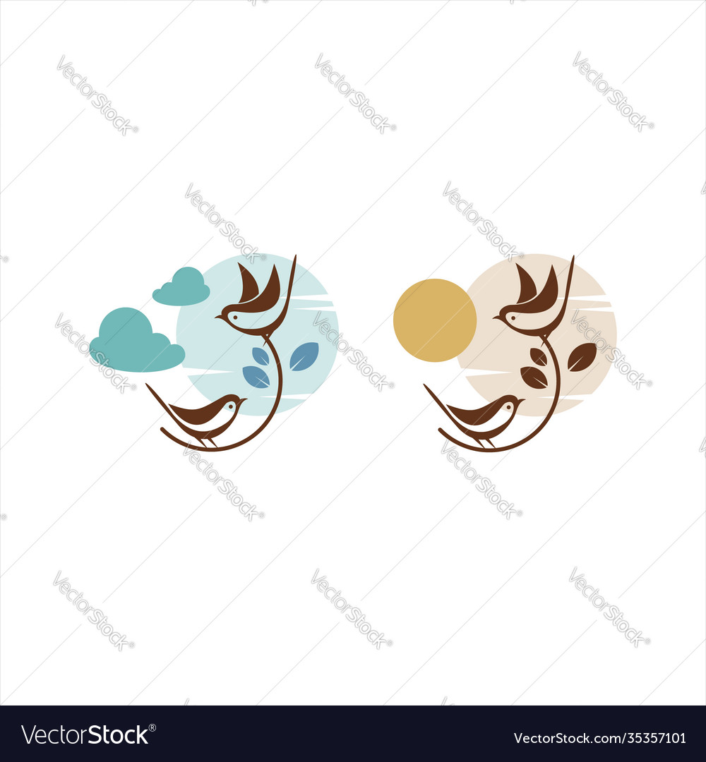 Sparrow birds element set for background Vector Image Sparrow birds element set for background