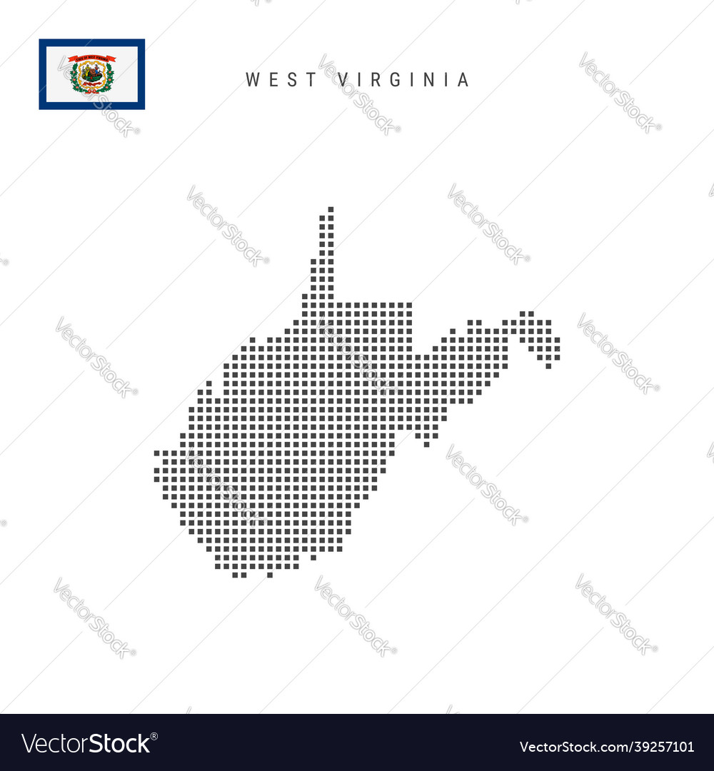 Square dots pattern map of west virginia dotted vector image Square dots pattern map of west virginia dotted