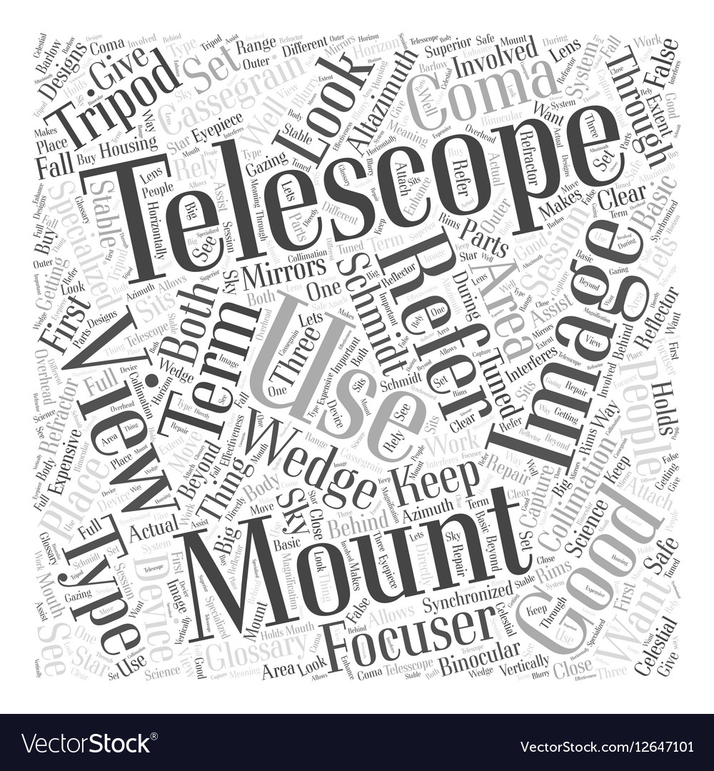 The Glossary of Telescopes Word Cloud Concept Vector Image
