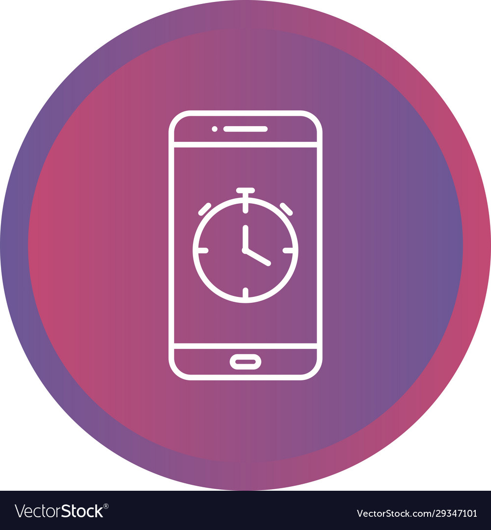 Unique clock app line icon