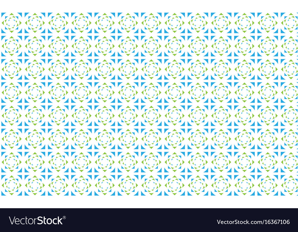 A pattern of colored triangles on white