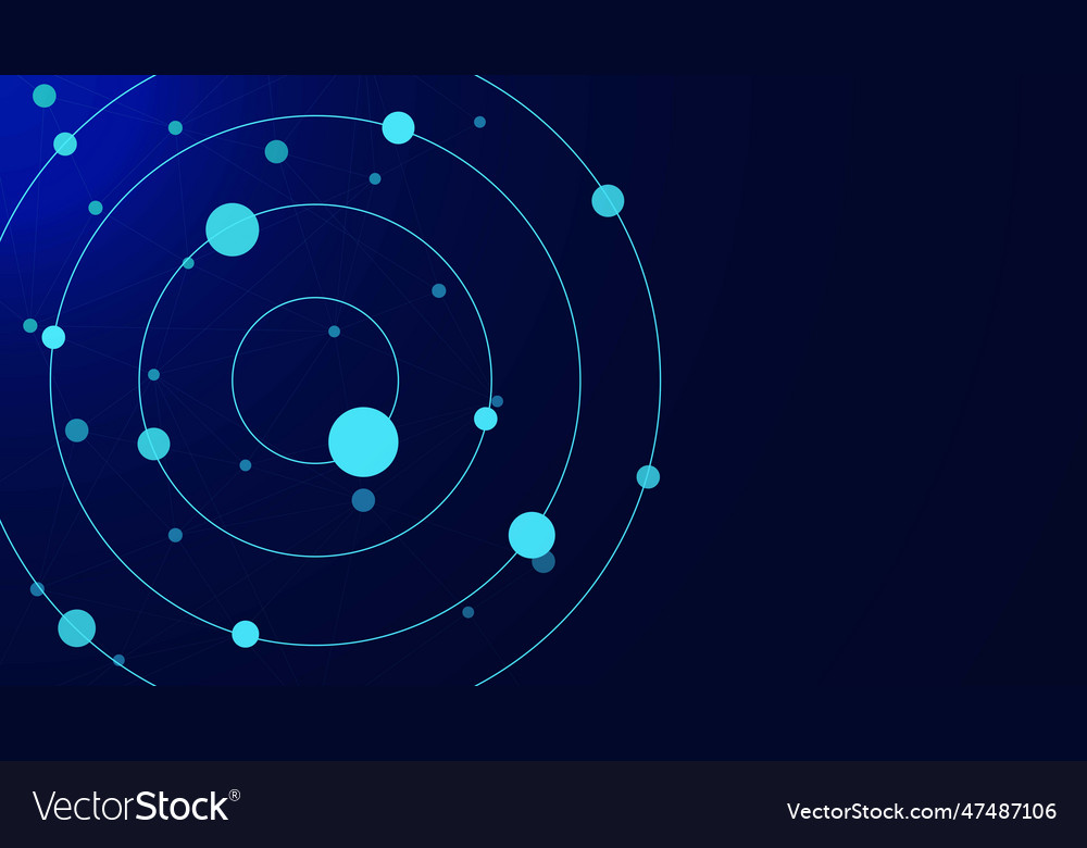 Abstract line circle with points background vector image Abstract line circle with points background