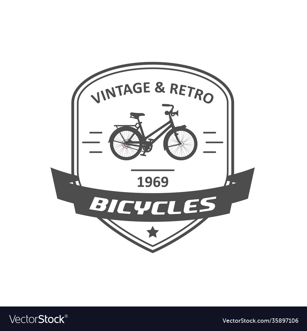 Bicycle store emblem or logo retro bike badge