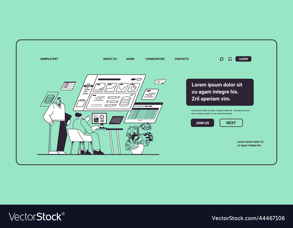 Businesspeople analyzing financial data on charts