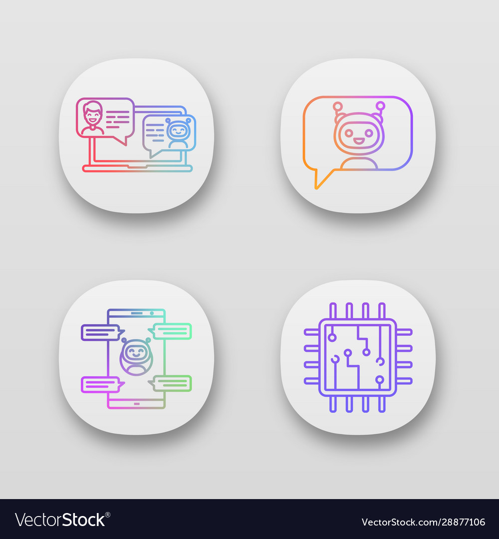 Chatbots app icons set