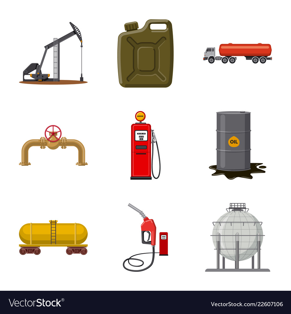 Design of oil and gas symbol set of oil Royalty Free Vector