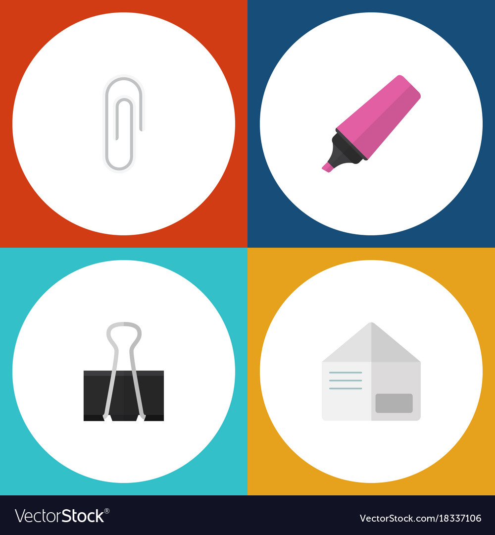Flat icon tool set of fastener page marker
