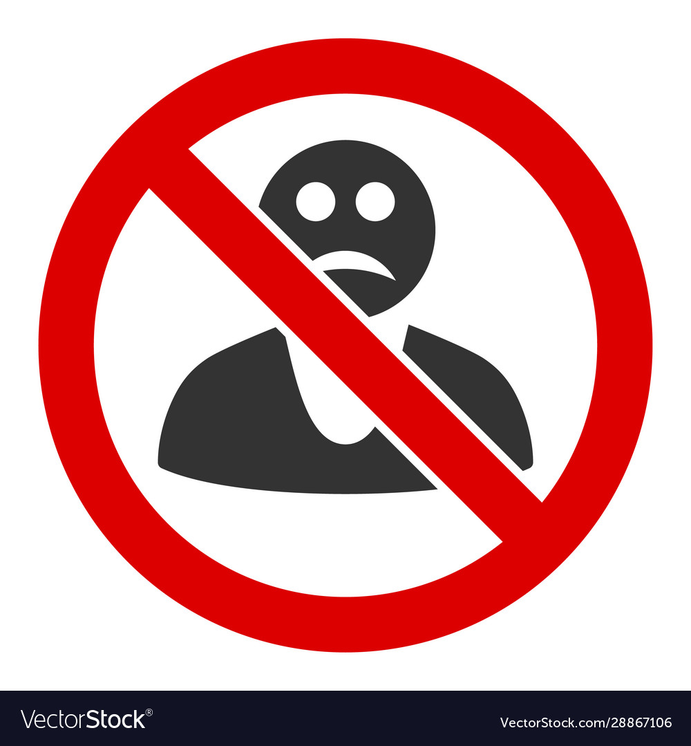 Flat no sad person icon Royalty Free Vector Image