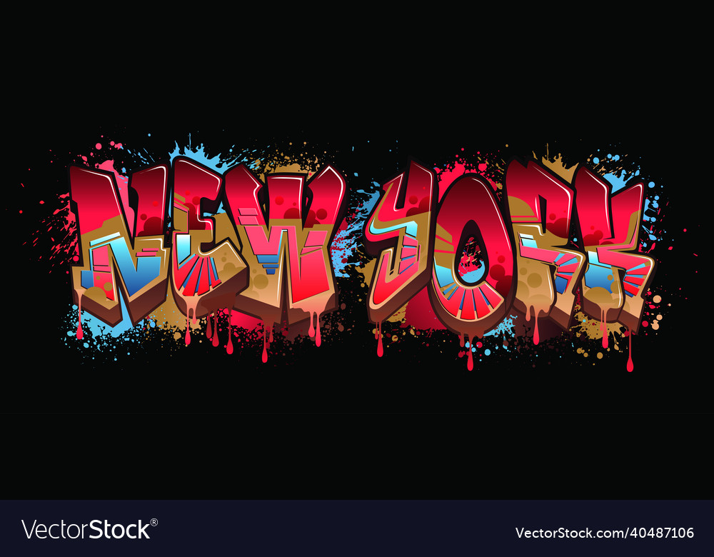 Graffiti styled name design - new york Royalty Free Vector