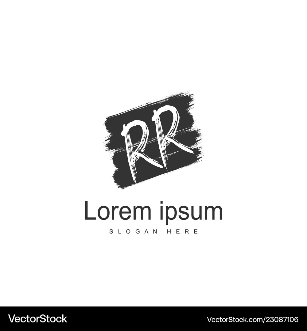 Initial Rr Logo Template Minimalist Letter Logo Vector Image