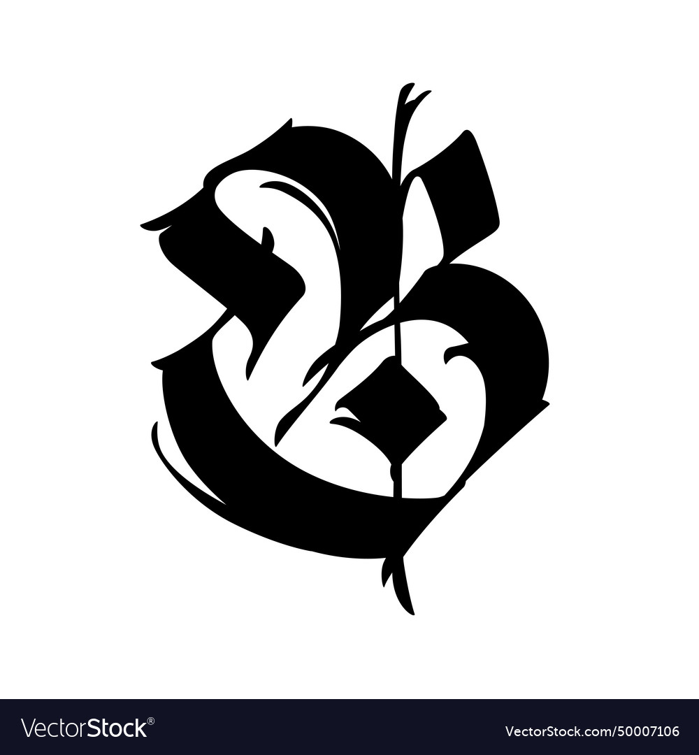 Letter b in the gothic style alphabet