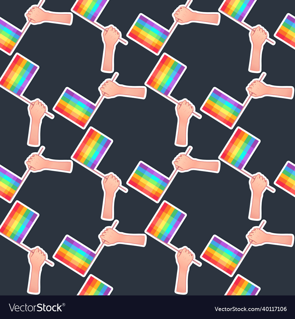 Lgbt logo symbols stickers seamless pattern flags