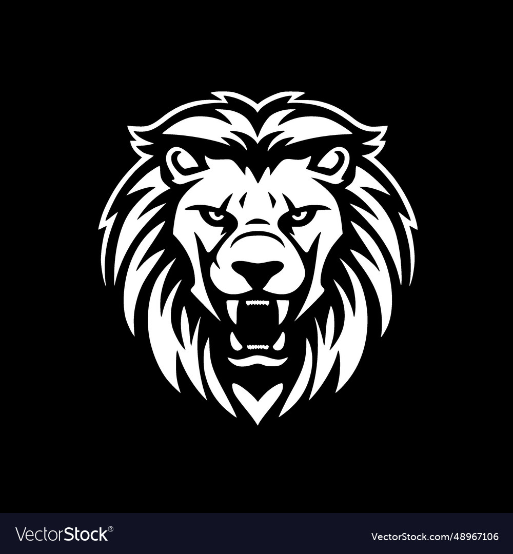 Lion - black and white Royalty Free Vector Image