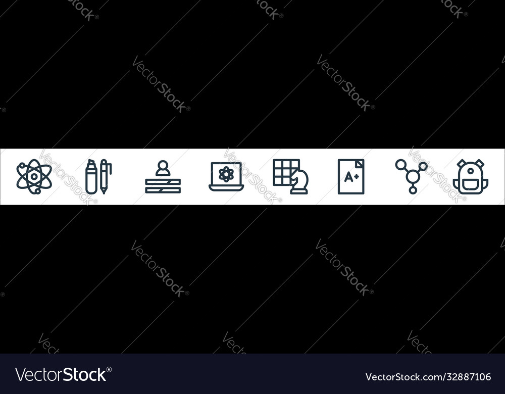 Nerd line icons linear set quality Vector Image Nerd line icons linear set quality