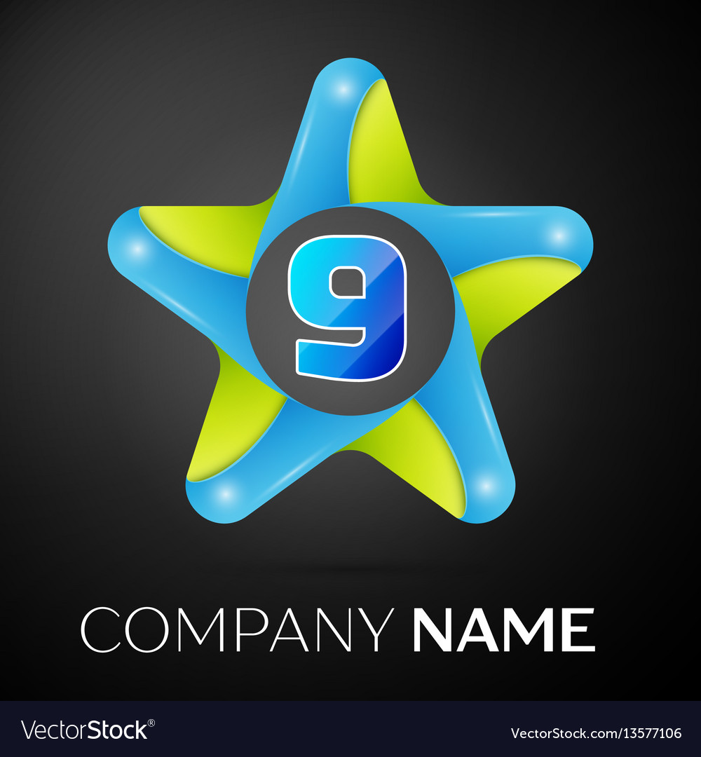 Number nine logo symbol in the colorful star