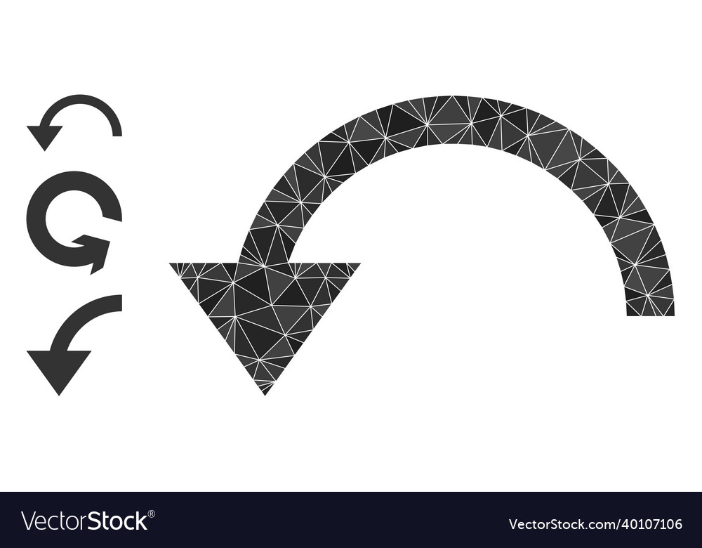 Polygonal rotate ccw icon with similar vector image Polygonal rotate ccw icon with similar