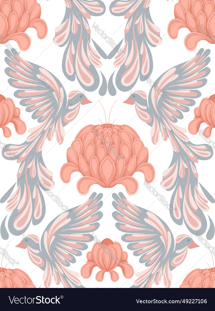 Seamless pattern with delicate stylized vector image Seamless pattern with delicate stylized