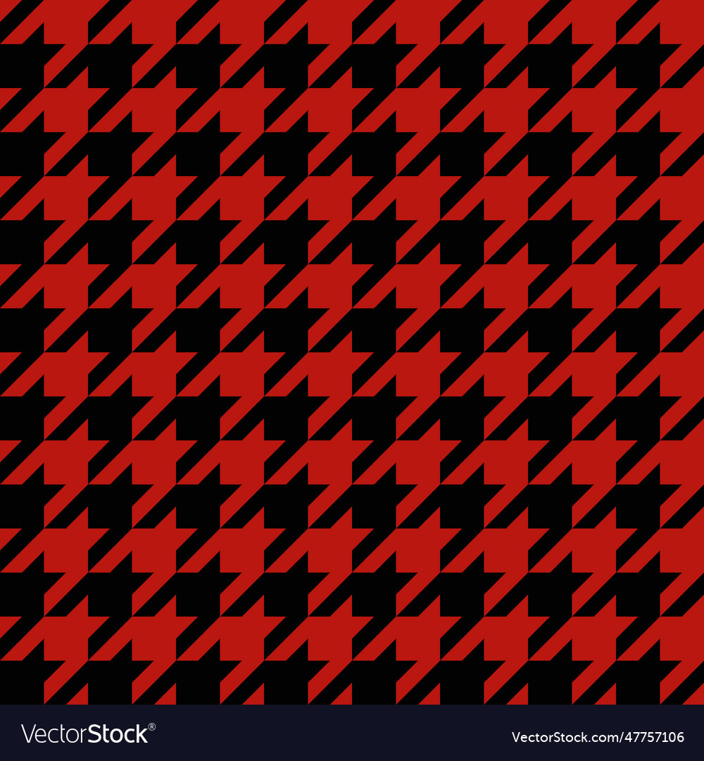 Seamless red and black houndstooth pattern