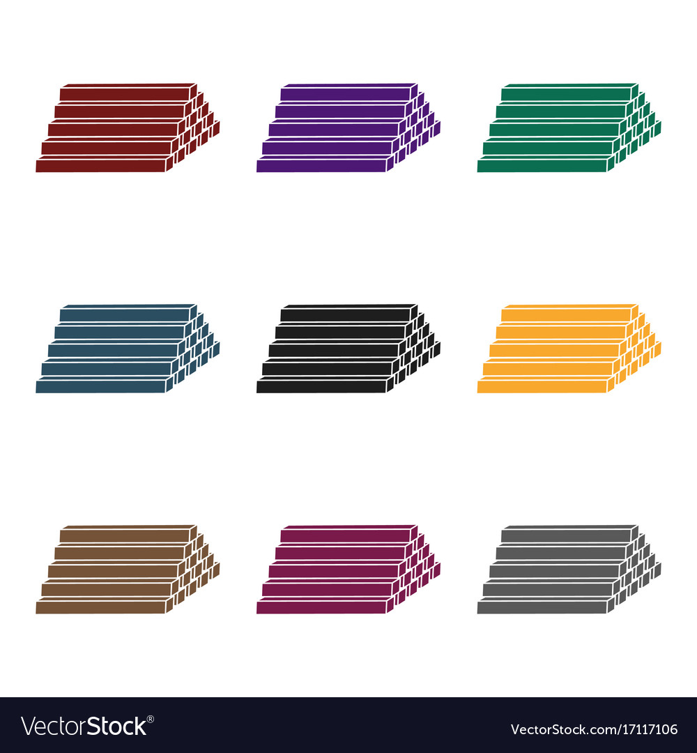 Stack of lumbers icon in black style isolated