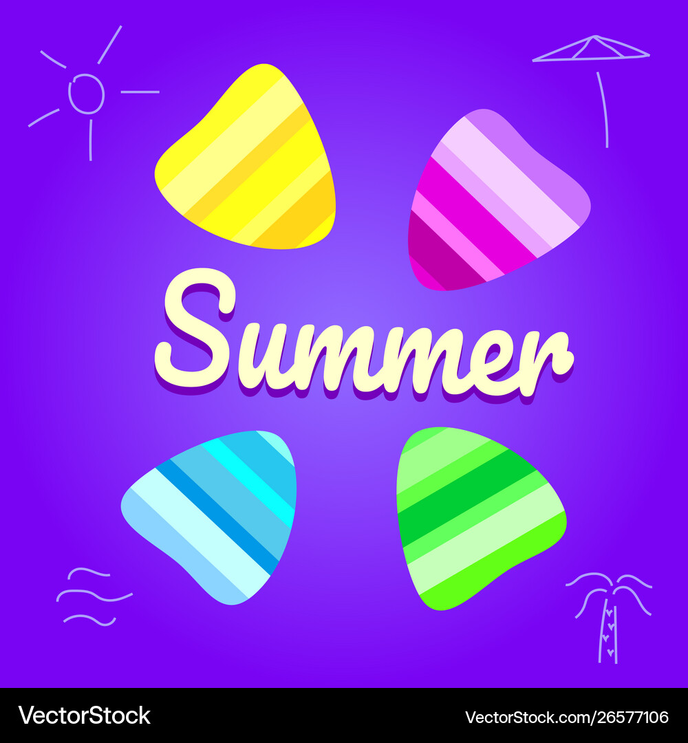 Summer background with seashell elements Vector Image