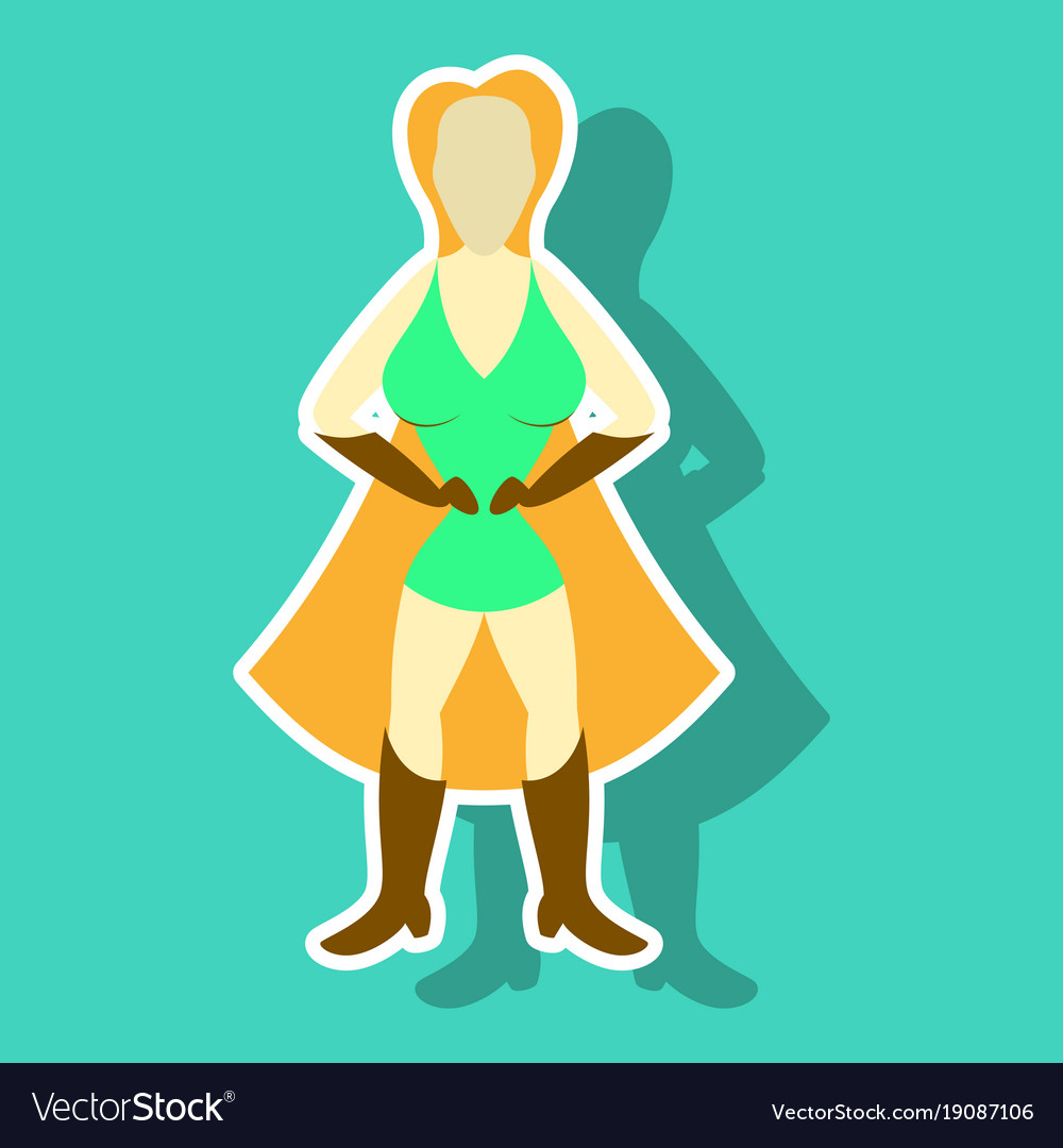 Superhero womanfemale cartoon character icon