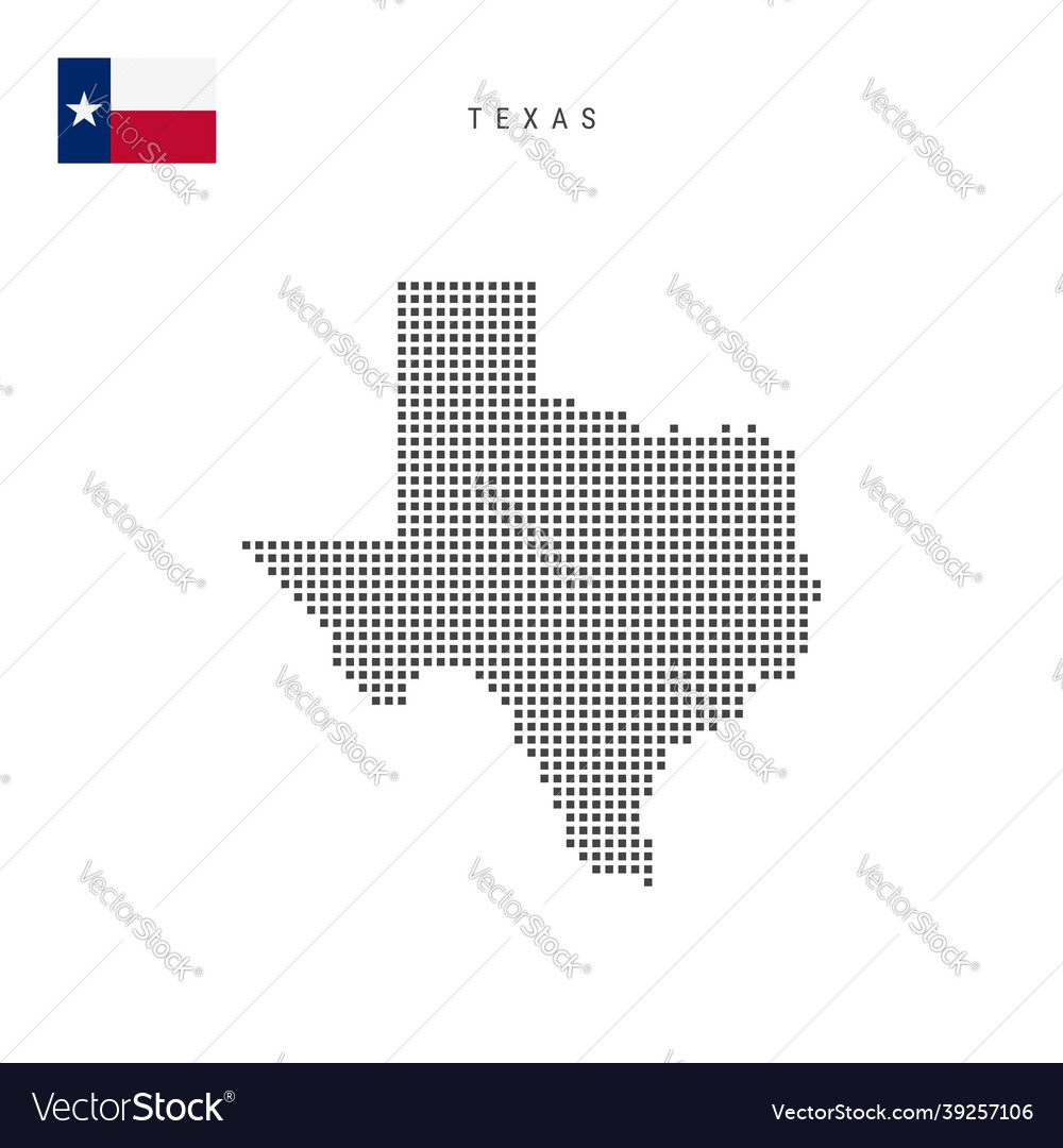 Texas Dotted Map - Pixel Art