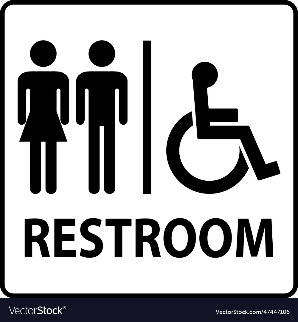 Unisex and disabled toilet door signhandicap Vector Image