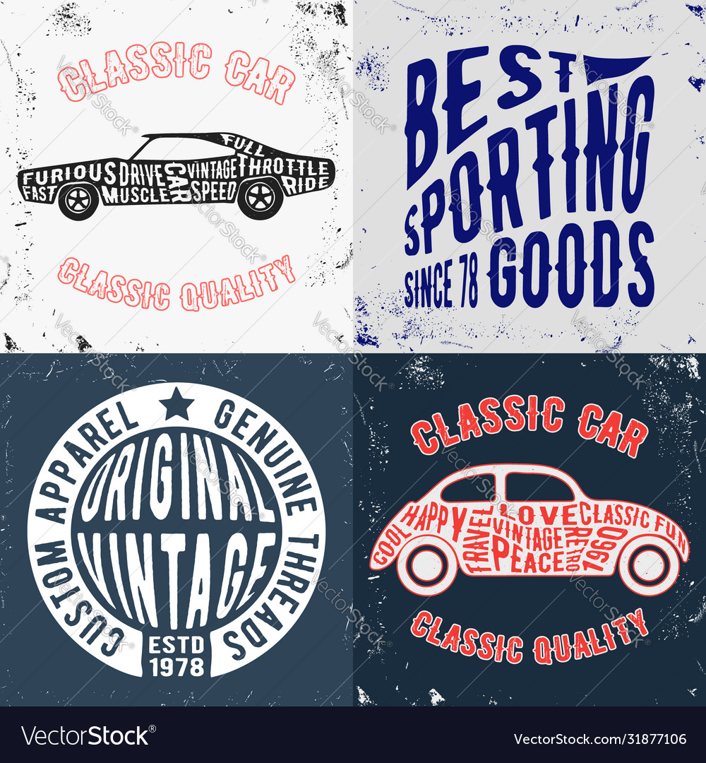 Vintage design print for t-shirt stamp tee Vector Image