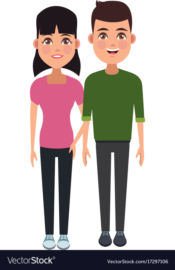 Young couple cartoon Royalty Free Vector Image