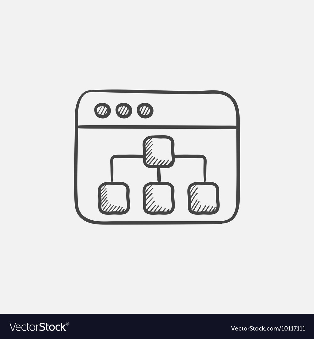 Browser window with folders sketch icon