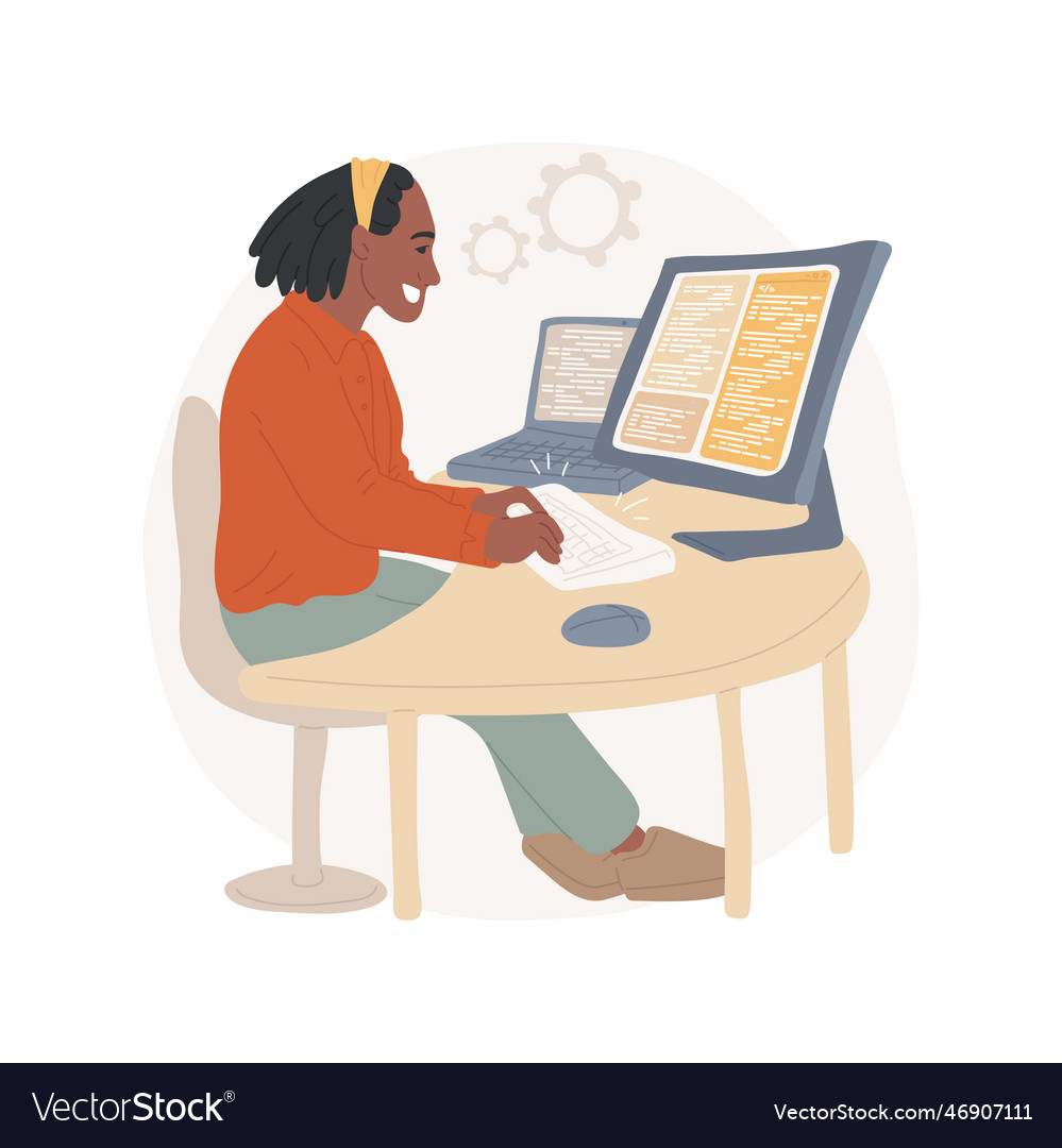 Coding isolated cartoon Vector Image Coding isolated cartoon
