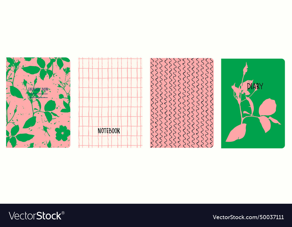 Cover page templates with flowers headers Vector Image