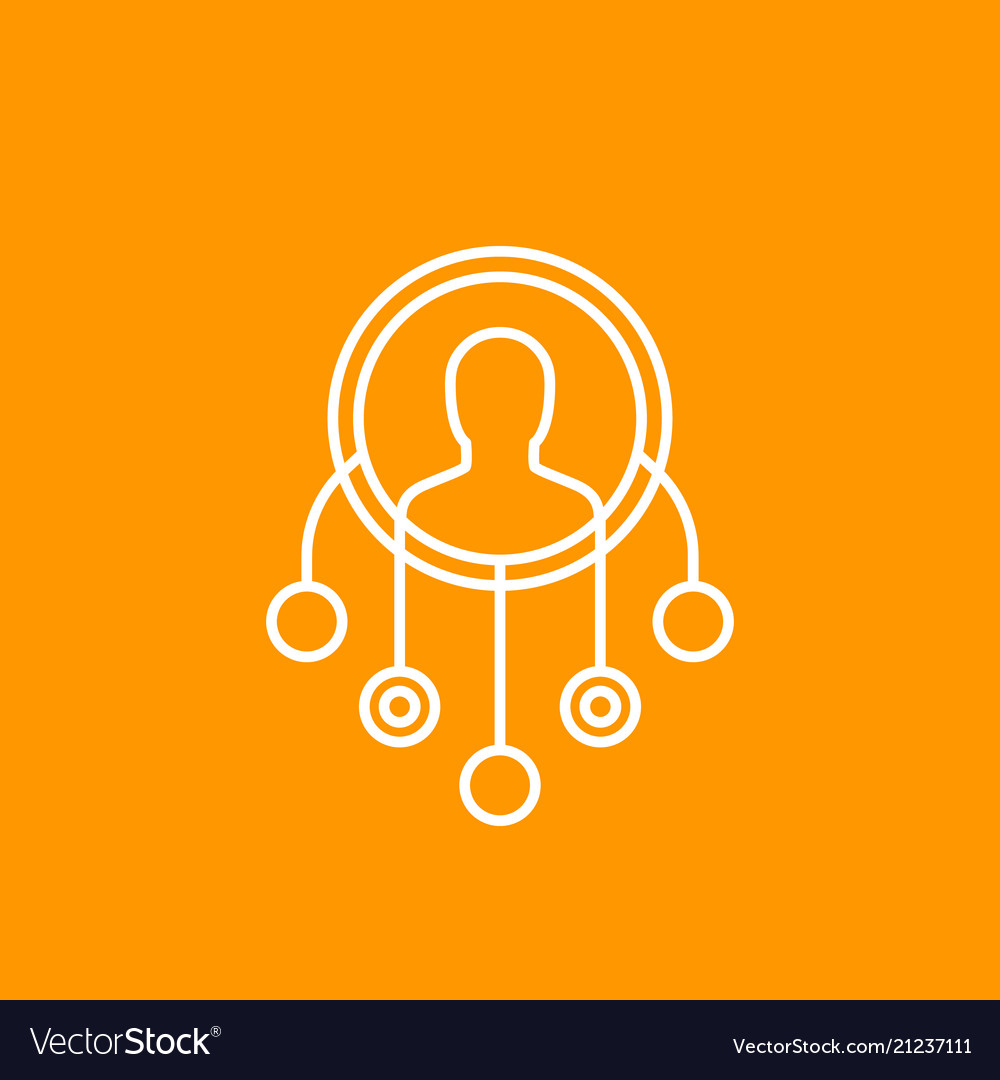 Delegation multitasking icon linear vector image Delegation multitasking icon linear