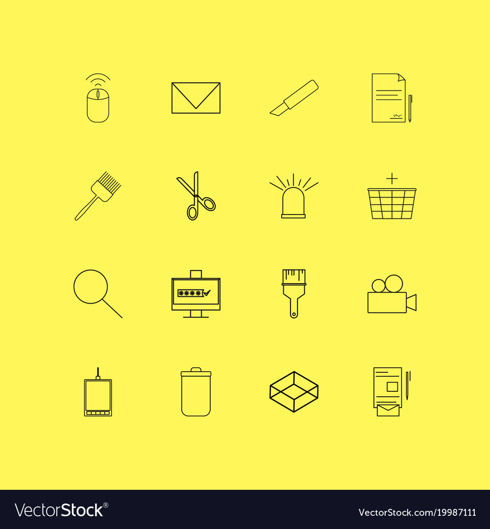 Design elements linear icon set simple outline