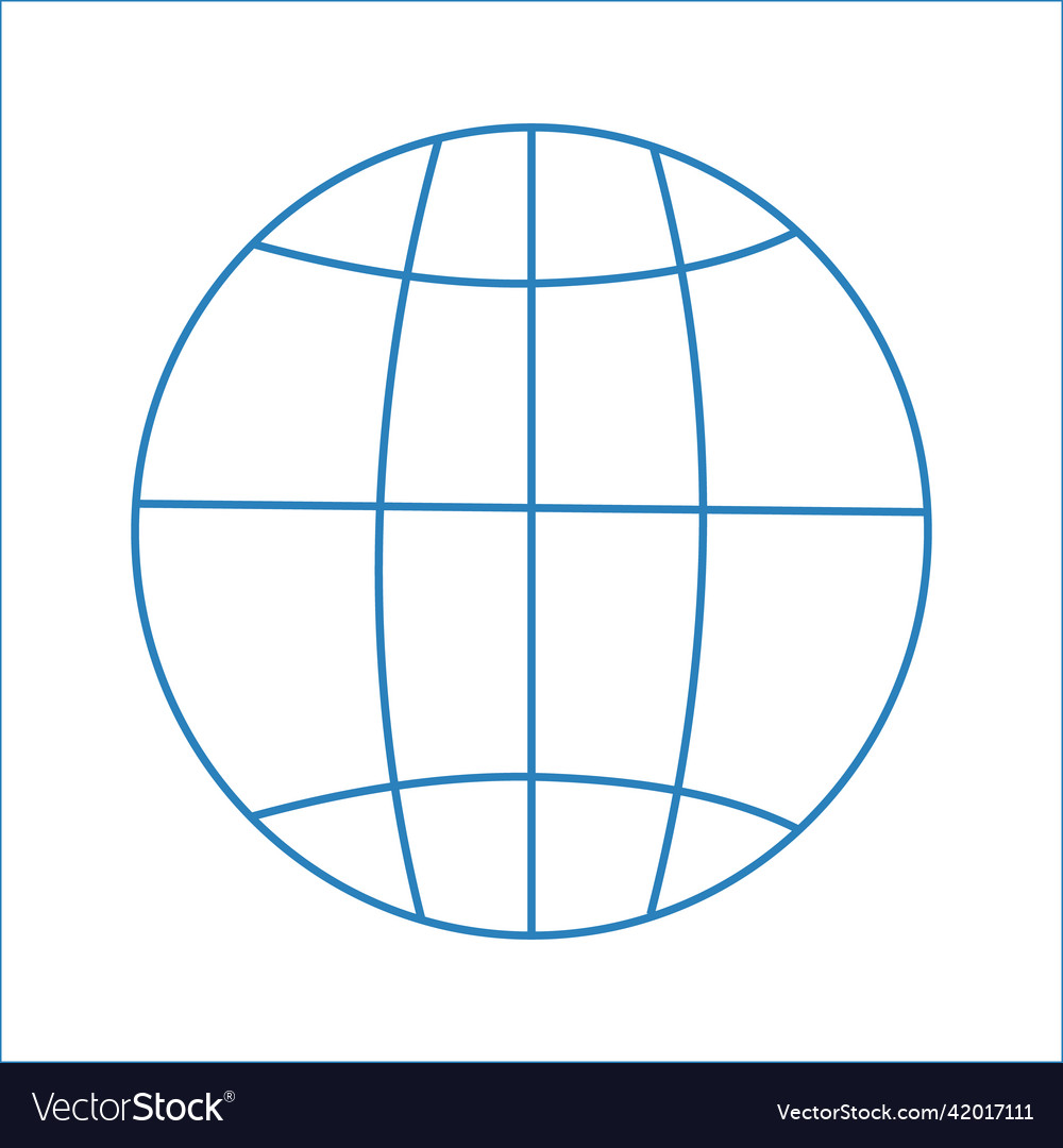 Globe in the form of an icon on a white background